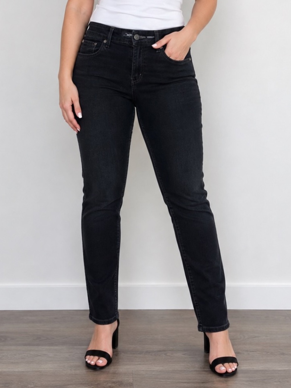 Jordache Skinny Jeans Womens Size 8 Black Biker Casual Denim